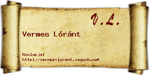 Vermes Lóránt névjegykártya